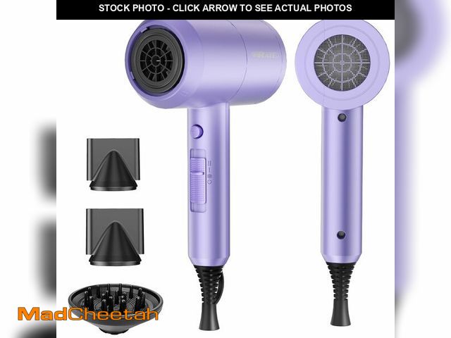 Lot 74-12717040 - SHRATE Lightweight Ionic Hair Dryer with Diffuser - Powerful 1800W Blow Dryer for Fast Drying - Prof...