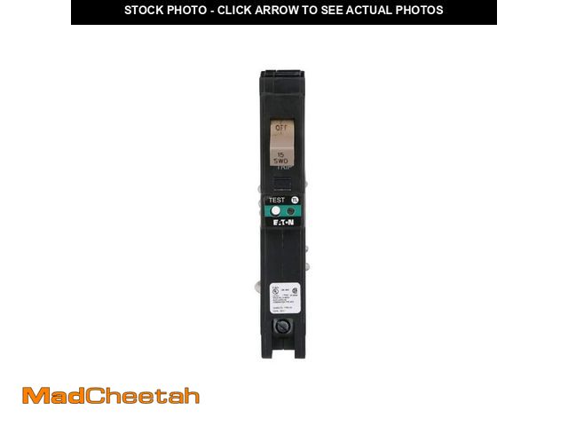 Lot 74-13798743 - Eaton 15 Amp 120-Volt/240-Volt Single Pole AFCI Pigtail Circuit Breaker - UNUSED