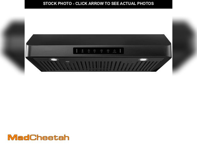 Lot 74-12659703 - VIKIO 30 in. 900CFM Ducted Under Cabinet Range Hood in Black Stainless Steel 3-Speed with LED and Pe...