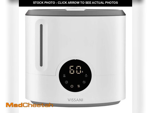 Lot 74-12989630 - *DIRTY* Vissani 2 Gal. Ultrasonic Humidifier 360 Degree Turning Dual Nozzle Cool &amp; Warm Mist for...