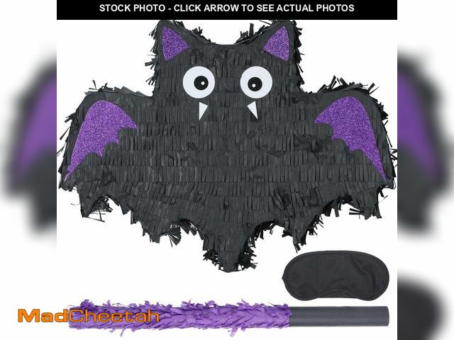 Lot 74-12698814 - Birchio Halloween Bat Pinatas Bundle with a Blindfold and Bat (16.5 x12.6x4 Inches), Halloween Party...