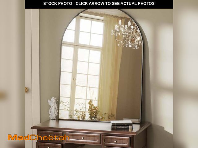 Lot 74-12668705 - BEAUTYPEAK 30"x 40" Bathroom Mirror Wall Vanity Arched Mirror, Black - UNUSED