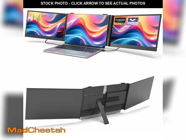 Lot 74-13197383 - 14" Triple Laptop Screen Extender, 1080P FHD IPS Ultra-Slim Portable Dual Monitor for Laptop, USB C ...