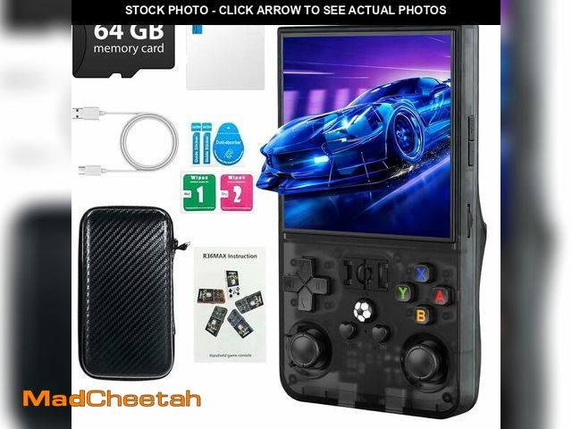Lot 74-14152070 - R36MAX Retro Handheld Game Console, 4.0 Inch IPS Screen 720x720, 64GB Built-in 18,000+ Classic Game,...