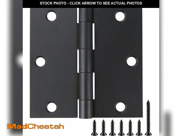 Lot 74-10821799 - 18 Pack Matte Black Door Hinges 3.5 x 3.5 Inch, Interior Door Hinges, Heavy-Duty Black Hinges with S...