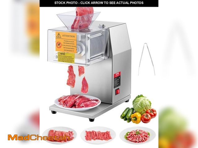 Lot 74-12494084 - VEVOR Meat Cutter Machine, 850W Meat Slicer, 551 lb/h Commercial Meat Cutting Machine Stainless Stee...