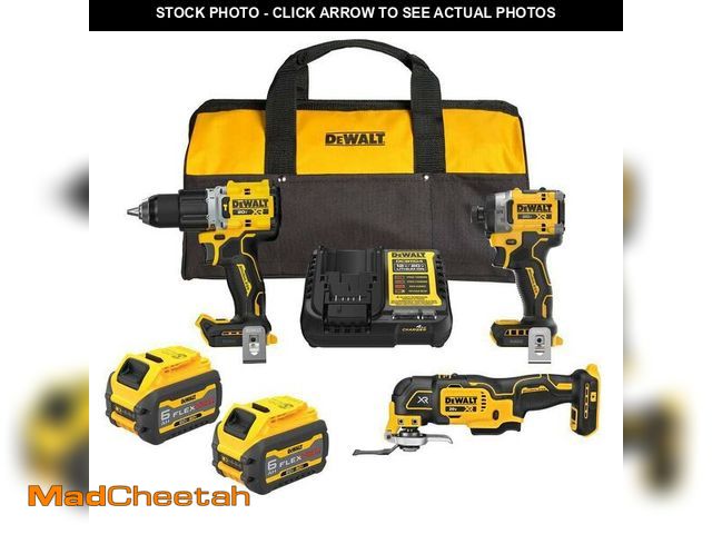 Lot 74-12790131 - DEWALT 20V MAX Lithium-Ion Cordless 3-Tool Combo Kit with (2) FLEXVOLT 6.0 Ah Batteries and Charger ...