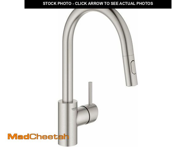 Lot 74-13844588 - GROHE 32665DC3 Concetto Pull-Down Kitchen Faucet with Sprayer, 1.75 GPM, Supersteel (Stainless Steel...