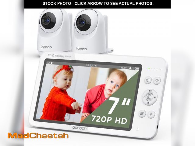 Lot 74-12213886 - bonoch MegaView Baby Monitor with 2 Cameras, 7" 720P HD Split Screen Baby Monitor No WiFi, Video Mon...