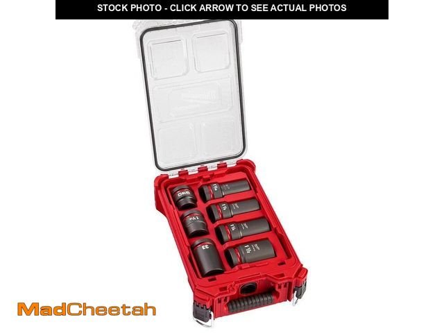 Lot 74-14223978 - Milwaukee SHOCKWAVE Impact Duty 1 in. Drive 7-Piece MM and SAE Wheel Service Socket-Pack OUT Set - U...