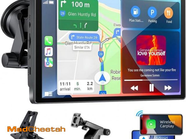 Lot 74-12330680 - Portable Apple Carplay Screen for Car, 7" Wireless Carplay &amp; Android Auto with Bluetooth, GPS Na...