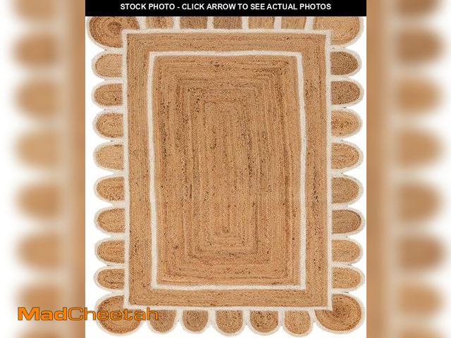 Lot 74-11550400 - Generic Scallop Jute With White Border (2X3 Feet) - UNUSED