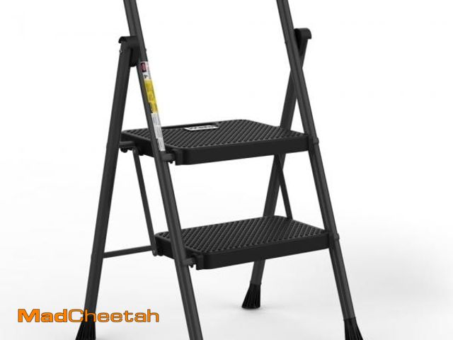 Lot 74-12479865 - 2-Step Ladder, Folding Step Stools for Adults with Wide Anti-Slip Pedals, Max Load Capacity 500lbs S...