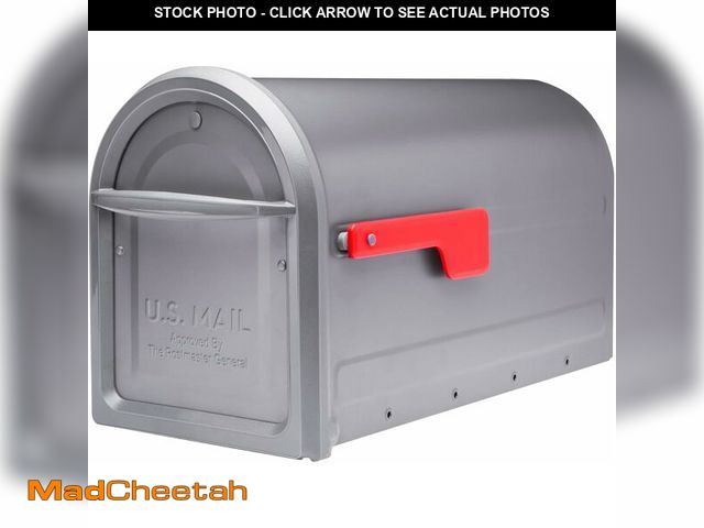 Lot 74-14067786 - Architectural Mailboxes Mapleton Heavy Duty Steel Metal Post Mounted Mail Box for Outside, Graphite,...