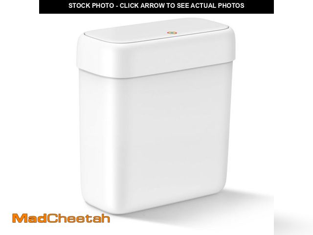 Lot 74-12439727 - MOPALL Small Bathroom Trash Can with Lid, 2.6 Gallons / 10 L Slim Plastic Garbage Bin with Pop-Up Li...