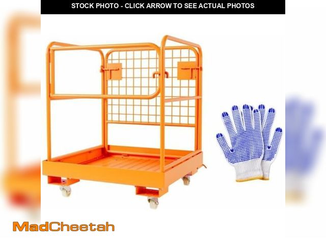 Lot 74-13636843 - GarveeTech 36 in x36 in Forklift Safety Cage, Foldable Forklift Work Platform,Forklift Man Basket 12...