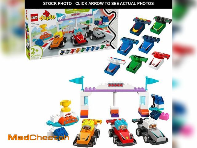 Lot 74-14358345 - LEGO DUPLO Town F1 Team Race Cars &amp; Drivers Building Toy Playset - Toddler Toy Cars for Pretend ...