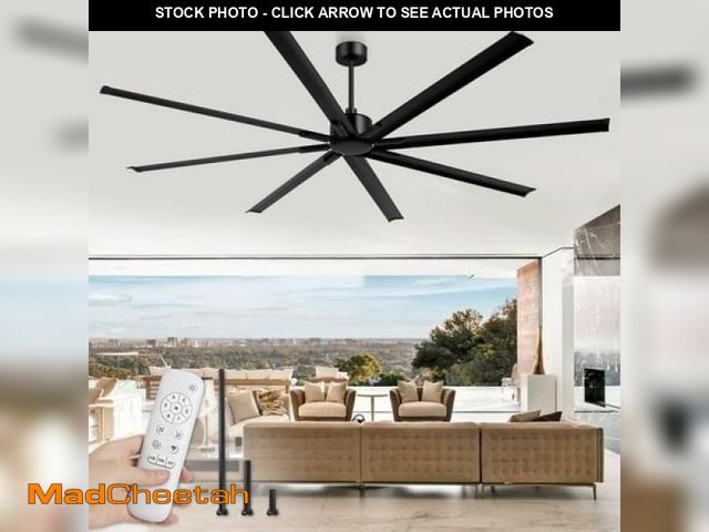 Lot 74-12240361 - Zardon 96 Inch Industrial Ceiling Fan with Remote Control Ã¢â¬â Quiet  High Airflow  Durable for ...