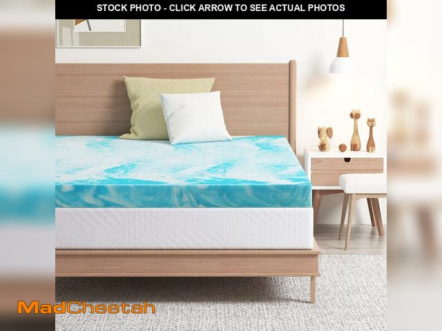 Lot 74-14304837 - EGO Topper 4 Inch Twin Memory Foam Mattress Topper, Gel Foam Mattress Topper for Pressure Relief, Ve...