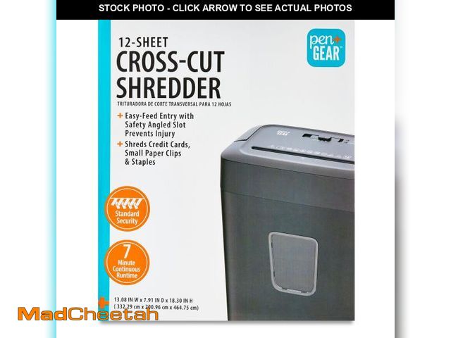 Lot 74-12537861 - Pen+Gear 12-Sheet Cross-Cut Paper/Credit Card Shredder with 5.5 Gallon Bin, Black, Home &amp; Office...
