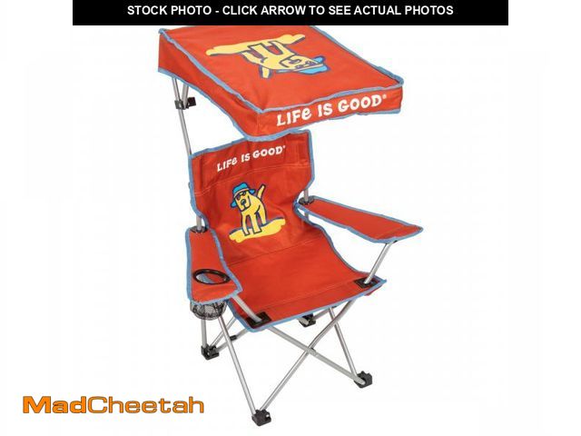 Lot 74-14607495 - Life is Good 2 x 2 x 3 ft Orange Kids Quad Chair With Canopy - UNUSED