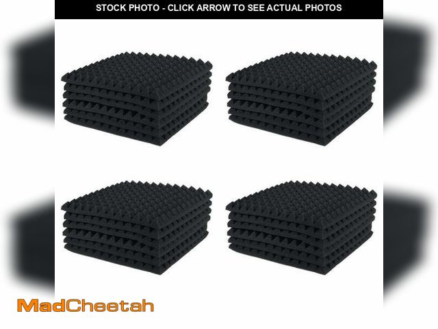 Lot 74-12832554 - 24 Pcs Acoustic Panels Foam Board Studio Sound-Absorbing Firewall Wedge Tiles Helps Reduce and Unnec...