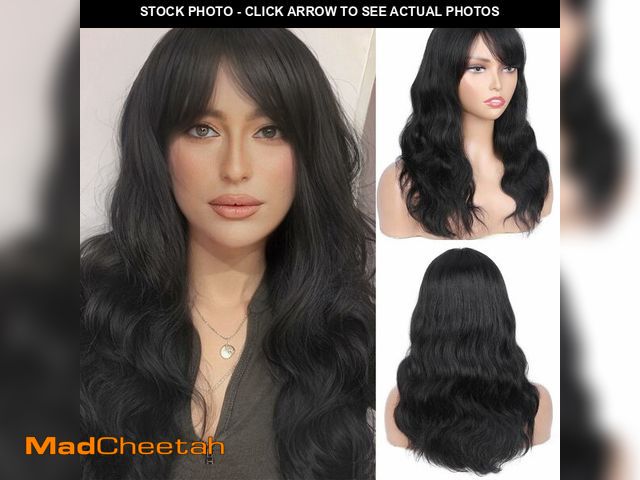 Lot 74-12979740 - WIGNEE Natural Wavy Human Hair Wigs With Bangs Glueless Wigs Human Hair Lace Front Wigs Human Hair B...