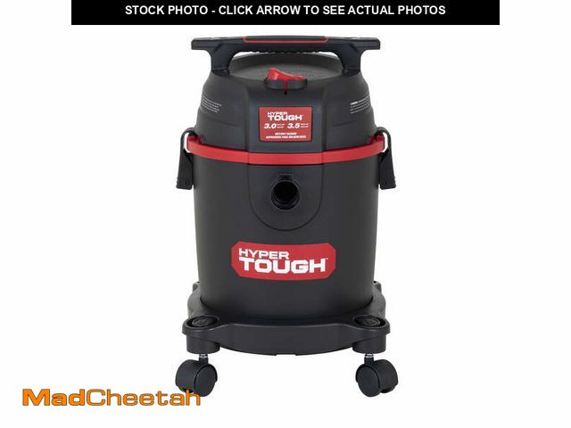 Lot 74-12687524 - Hyper Tough 3 Gallon 3.5 HP Poly Wet Dry Vacuum for Home, Car, Garage &amp; Workshop - USED