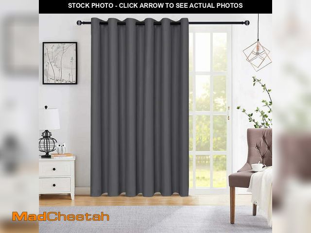 Lot 74-12837134 - XWZO Sliding Door Curtains 100"W x 84"L, Grommet Privacy Room Divider for Bedroom Living Room, Extra...
