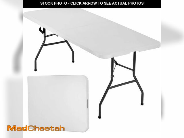 Lot 74-13382302 - FDW Folding Half Portable Foldable Table for Parties Backyard Events (White, 6 FT 70 * 29) (White, 6...