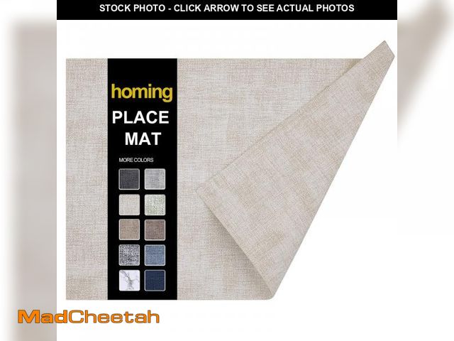Lot 74-11551282 - homing Faux Leather Heat Resistant Placemats Set of 6 ? Waterproof Wipeable Dining PU Place Mats for...