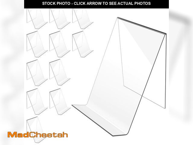 Lot 74-12882687 - trophable 12PACK Acrylic Book Stand, 4x5 Inch Clear Book Display Easel Clear Acrylic Holder for Disp...