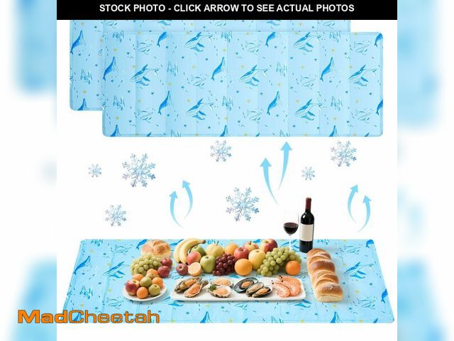 Lot 74-14269912 - Meanplan 2 Pcs 17.7"x 47.2" Large Reusable Freezable Ice Mats for Buffet Table Cooling Trays Cold Pl...