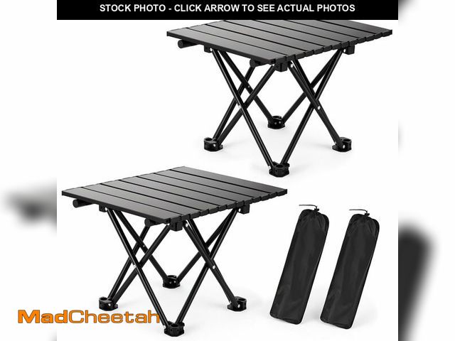 Lot 74-14334934 - hediya 2 Pack Portable Camping Table Foldable, Ultralight Small Folding Beach Table with Carry Bag f...