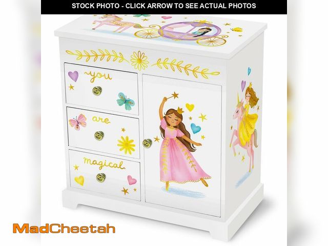 Lot 74-14209059 - Giggle &amp; HoneyÃÂ® Princess Musical Jewelry Box for Girls Kids Music Box with Drawers, Fairytale...