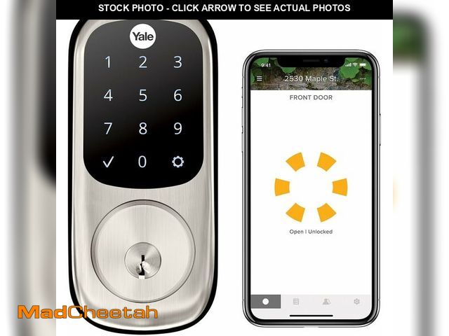 Lot 74-14307631 - (MISSING HARDWARE )Yale Security Assure Lock Deadbolt, Satin Nickel Wi-Fi Connected Smart Lock with ...