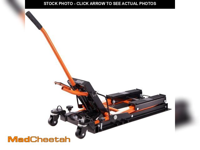 Lot 74-14255844 - SKYSHALO Steel Hydraulic Motorcycle Jack Stand, 1500 lbs. ATV Scissor Lift Jack, 4.7 in. 15 in. Scis...