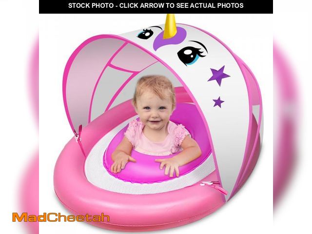 Lot 74-12432612 - AMENON Unicorn Inflatable Baby Pool Float for Toddlers 6-36 Months with UPF50+ 4 Stage Adjustable Su...