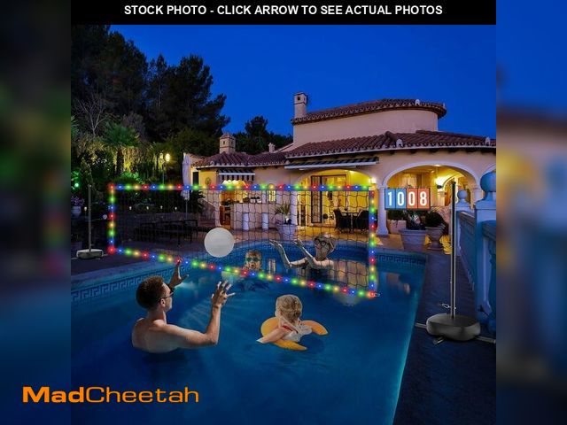 Lot 74-14582021 - Oswerpon Pool Volleyball Net Set with LED Lights, 15-32FT Width Adjustable - UNUSED
