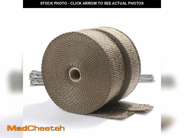 Lot 74-12698320 - ARTR 2" x 50' Titanium Exhaust Header Heat Wrap 2 Rolls with 20PCS 11.8 Inch Stainless Steel Locking...
