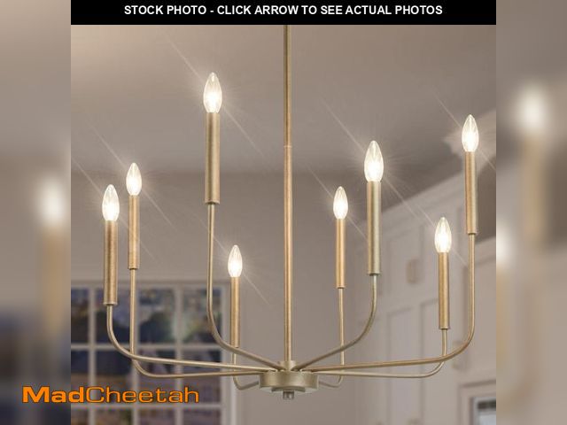 Lot 74-12029599 - KSANA Modern Antique Gold Chandeliers for Dining Room, 8 Lights Lighting Fixture with Aged Gold Fini...
