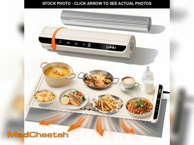 Lot 74-13323479 - Extra Large Food Warming Mat with Heat-Resistant Pad, 36X15 Inch, 6 Temperature &amp; 6 Timer Settin...