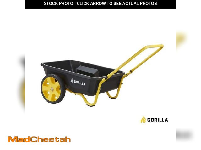 Lot 74-12921135 - *DIRTY* GORILLA CARTS 4 cu. ft. Poly Utility Garden Cart, 300 lbs. Capacity, 12 in. No-Flat Tires, E...