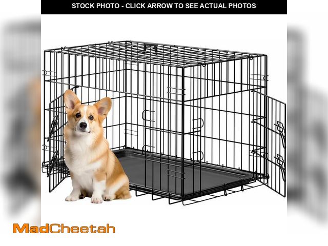Lot 74-13042048 - FDW 30inch Dog Crate Pet Cage with Metal Folding Design Plastic Tray Indoor Outdoor Dog Kennel Cage ...