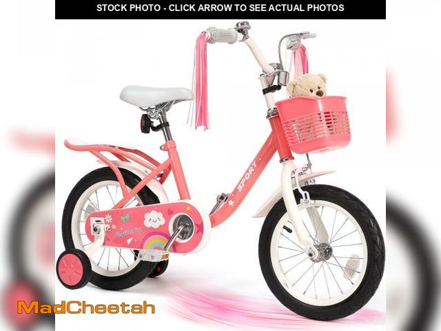 Lot 74-12479633 - Naipo 14Inch Kids Bike for 3 -8 Years Girls Boys with Handbrake 14" Children Princess Bicycle with T...