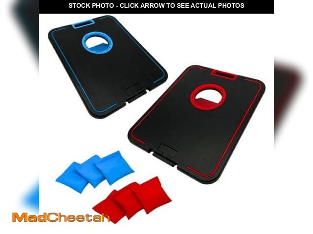 Lot 74-12423061 - LED Cornhole Board Set - Light up Bean Bag Toss with 6 Bags  by MinnARK - UNUSED