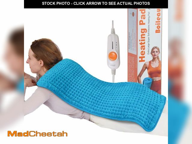 Lot 74-12710094 - Boileau Electric Heating Pad for Back Pain and Period Cramps Relief, 17"x33" Extra Large XXXL, 3 Hea...