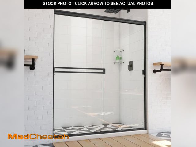 Lot 74-12431262 - DreamLine Alliance Pro BG 56-60 in. W x 70 3/8 in. H Semi-Frameless Sliding Shower Door in Matte Bla...