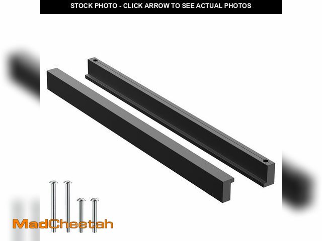 Lot 74-14151841 - Precisluck 5 Pack 224mm(8.8 inch) Hole Center Tilted Black Cabinet Handle L-Rectangle Shaoped Alunmi...