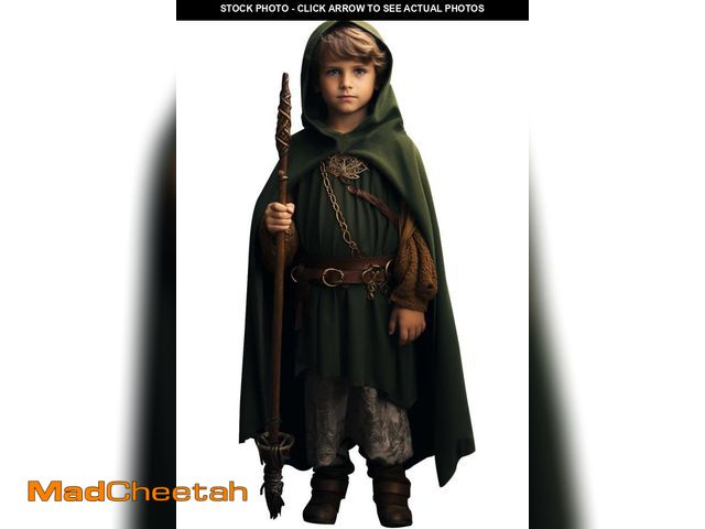 Lot 74-12437241 - HOMELEX Green Renaissance Costume for Boys - Kids Medieval Cloak With Hood Halloween Ranger Wizard E...